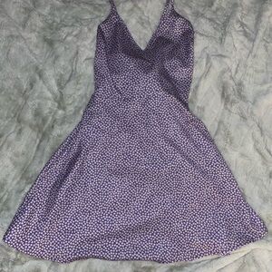 SHEIN Backless Purple Floral Mini Dress